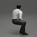 young businessman sitting and holding briefcase of money - Only-Games