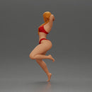 Elegant pose in red bikini, showcasing confidence and playful charm - Only-Games