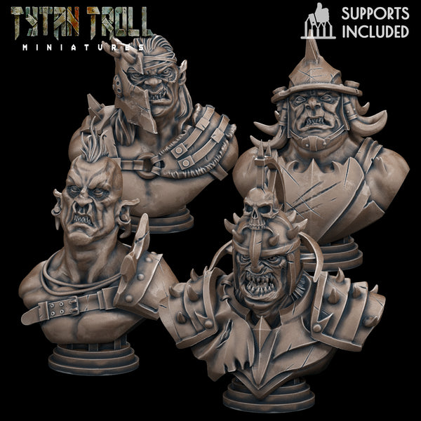 Orc Bust Pack - TytanTroll Miniatures - DnD - Fantasy - 50mm