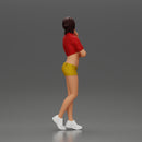 sexy girl in mini shirt and shorts standing and contemplating - Only-Games