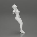 Tired boxing girl is lying in the boxing ring about to be knocked out - Only-Games