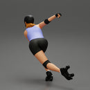 Derby girl speed skating around the bend fast - Only-Games