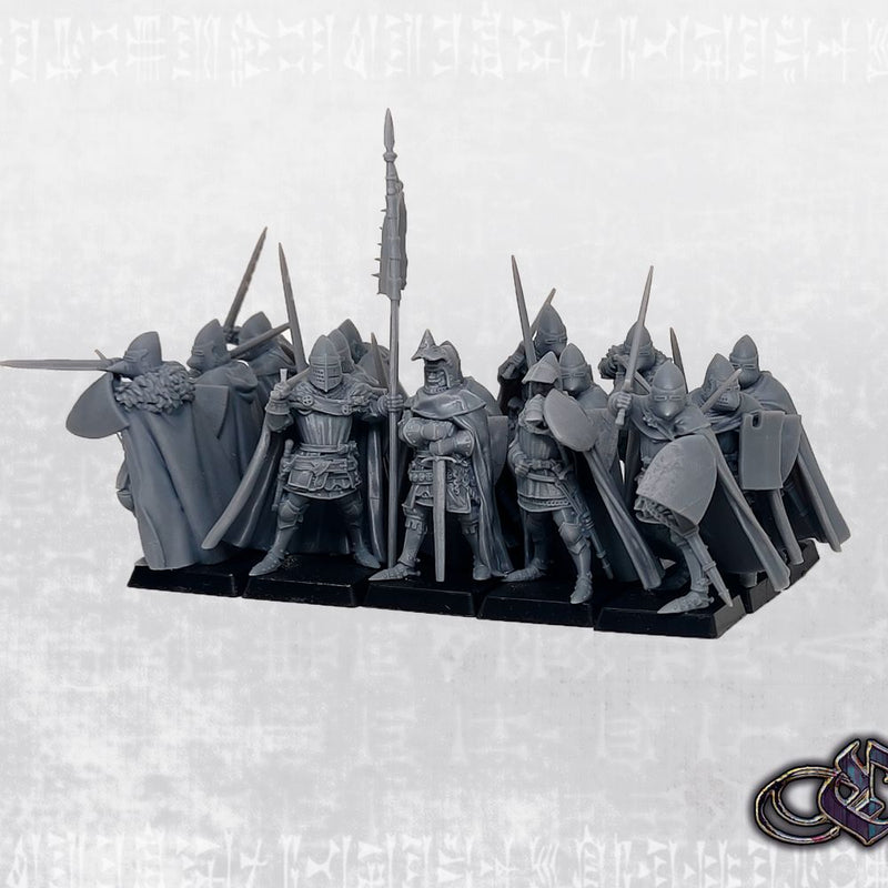 Late Crusader Knights on Foot - Complete Regiment - 34mm - Only-Games