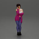 pretty girl with short hair posing in a sweater - Only-Games