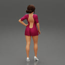 Beautiful Woman in Short Evening Mini Dress - Only-Games