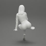 Sexy Girl In Short And Boots Sitting On a chair - Only-Games