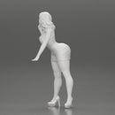 Sexy girl in Mini Dress Leaning on the Car - Only-Games