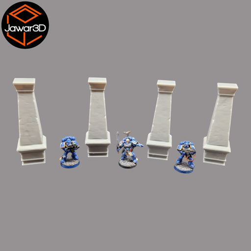 Pillars #1 x4 - 28mm Wargaming Scatter Terrain Scenery Tabletop Miniature - Only-Games