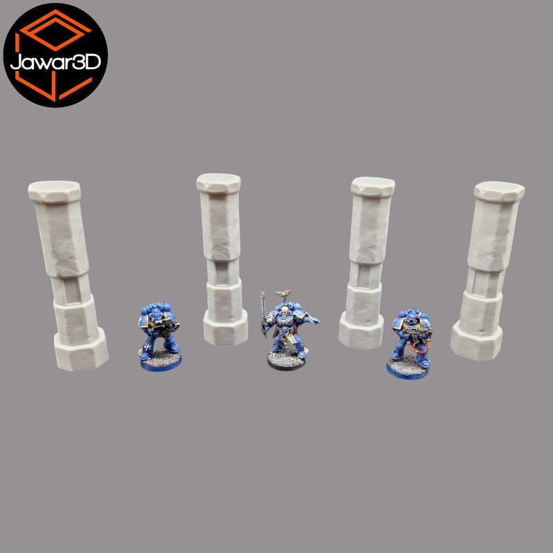Pillars #2 x4 - 28mm Wargaming Scatter Terrain Scenery Tabletop Miniature - Only-Games
