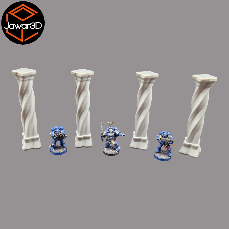 Pillars #3 x4 - 28mm Wargaming Scatter Terrain Scenery Tabletop Miniature - Only-Games