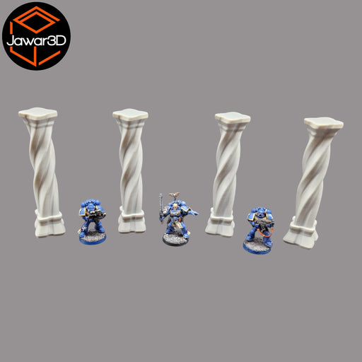 Pillars #3 x4 - 28mm Wargaming Scatter Terrain Scenery Tabletop Miniature - Only-Games