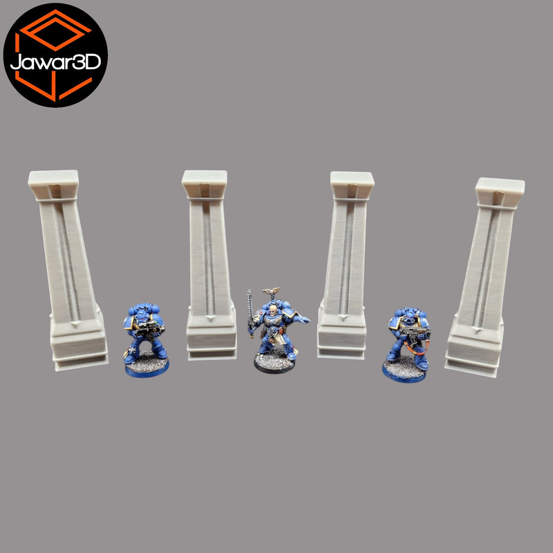 Pillars #7 x4 - 28mm Wargaming Scatter Terrain Scenery Tabletop Miniature - Only-Games