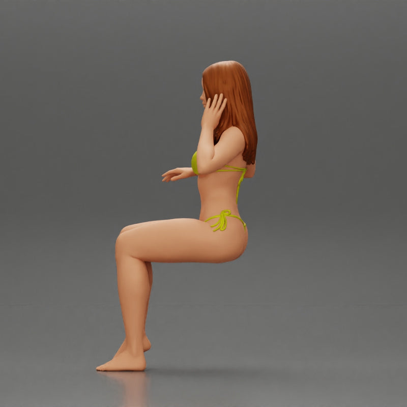 Sexy girl in a bikini sitting on a boat - Only-Games