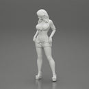 Sexy woman showing her breasts undressing her shorts - Only-Games