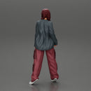 gangster homies lowrider girl posing in long open shirt with long pigtail - Only-Games