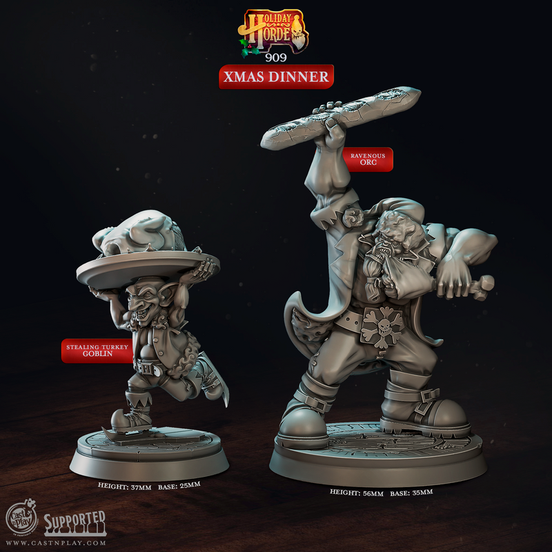Xmas Dinner - Holiday Horde - CastNPlay - Terrain Wargaming D&D DnD 28mm 32mm 40mm 54mm - Only-Games