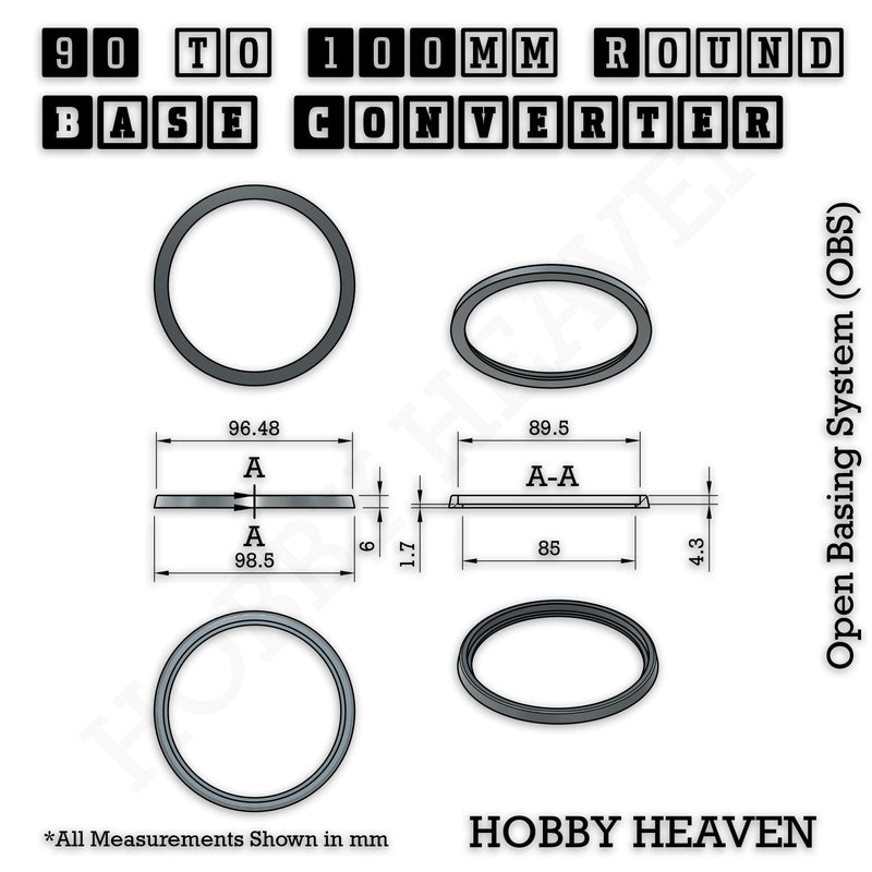 Round Bases Size Converters Round to Round 3d Print Full Range - Only-Games