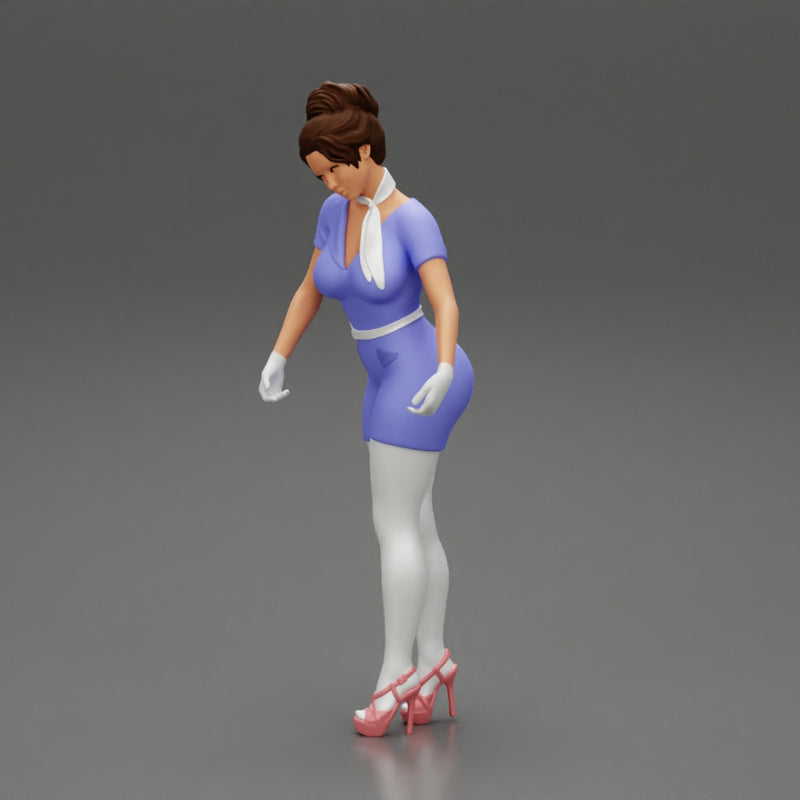 2 Models - flight attendant serving drinks to passengers on board - Only-Games