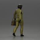 Pilot Woman Walking with Military Helmet and Emergency Shoulder Bag - Only-Games