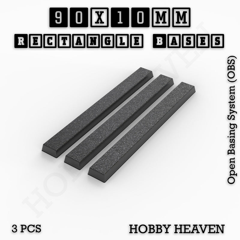 Rectangle Bases Range Sizes - 75x30mm to 125x40mm Medium Sizes 3d Print Full Range Tabletop Games - Only-Games