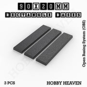 Rectangle Bases Range Sizes - 75x30mm to 125x40mm Medium Sizes 3d Print Full Range Tabletop Games - Only-Games