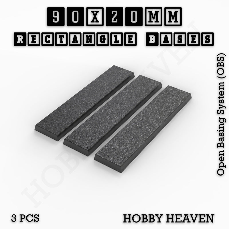 Rectangle Bases Range Sizes - 75x30mm to 125x40mm Medium Sizes 3d Print Full Range Tabletop Games - Only-Games