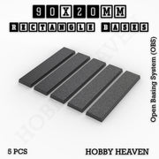 Rectangle Bases Range Sizes - 75x30mm to 125x40mm Medium Sizes 3d Print Full Range Tabletop Games - Only-Games