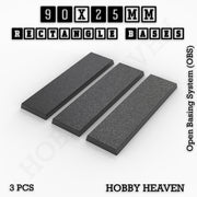 Rectangle Bases Range Sizes - 75x30mm to 125x40mm Medium Sizes 3d Print Full Range Tabletop Games - Only-Games