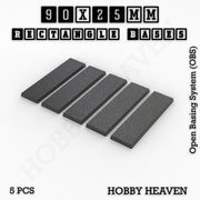 Rectangle Bases Range Sizes - 75x30mm to 125x40mm Medium Sizes 3d Print Full Range Tabletop Games - Only-Games
