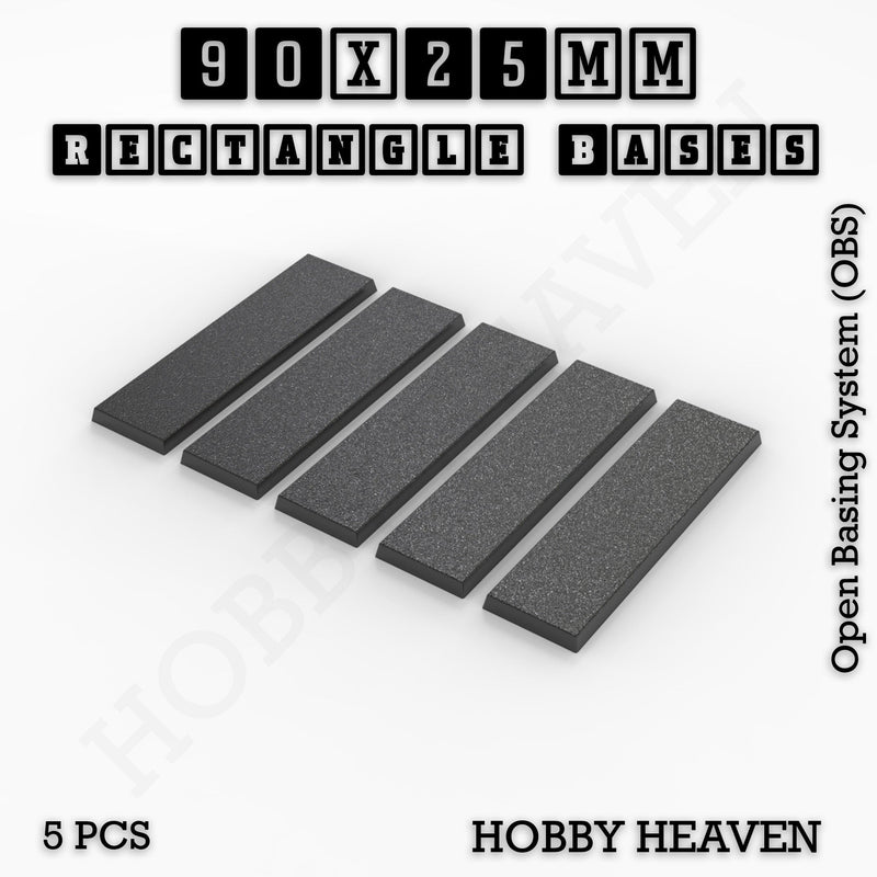 Rectangle Bases Range Sizes - 75x30mm to 125x40mm Medium Sizes 3d Print Full Range Tabletop Games - Only-Games