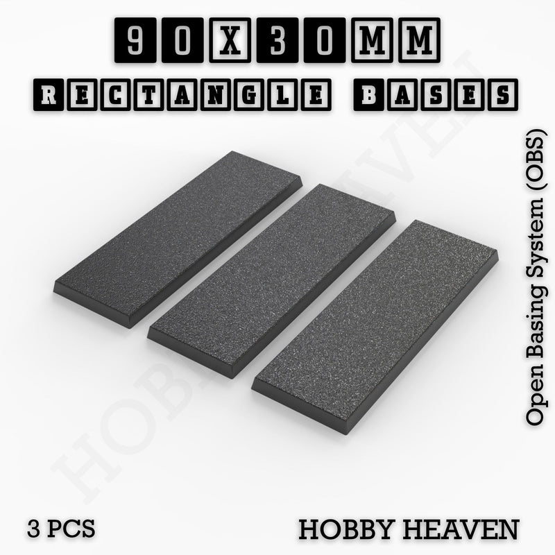 Rectangle Bases Range Sizes - 75x30mm to 125x40mm Medium Sizes 3d Print Full Range Tabletop Games - Only-Games