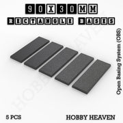 Rectangle Bases Range Sizes - 75x30mm to 125x40mm Medium Sizes 3d Print Full Range Tabletop Games - Only-Games