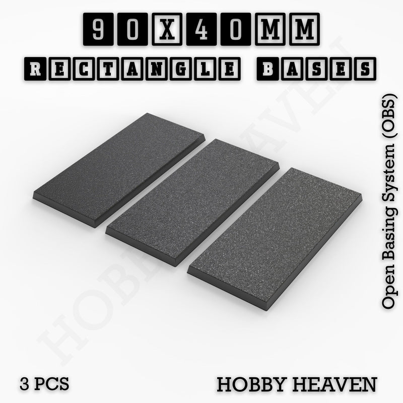 Rectangle Bases Range Sizes - 75x30mm to 125x40mm Medium Sizes 3d Print Full Range Tabletop Games - Only-Games