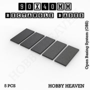 Rectangle Bases Range Sizes - 75x30mm to 125x40mm Medium Sizes 3d Print Full Range Tabletop Games - Only-Games