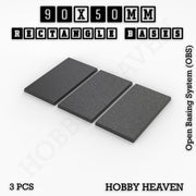 Rectangle Bases Range Sizes - 75x30mm to 125x40mm Medium Sizes 3d Print Full Range Tabletop Games - Only-Games