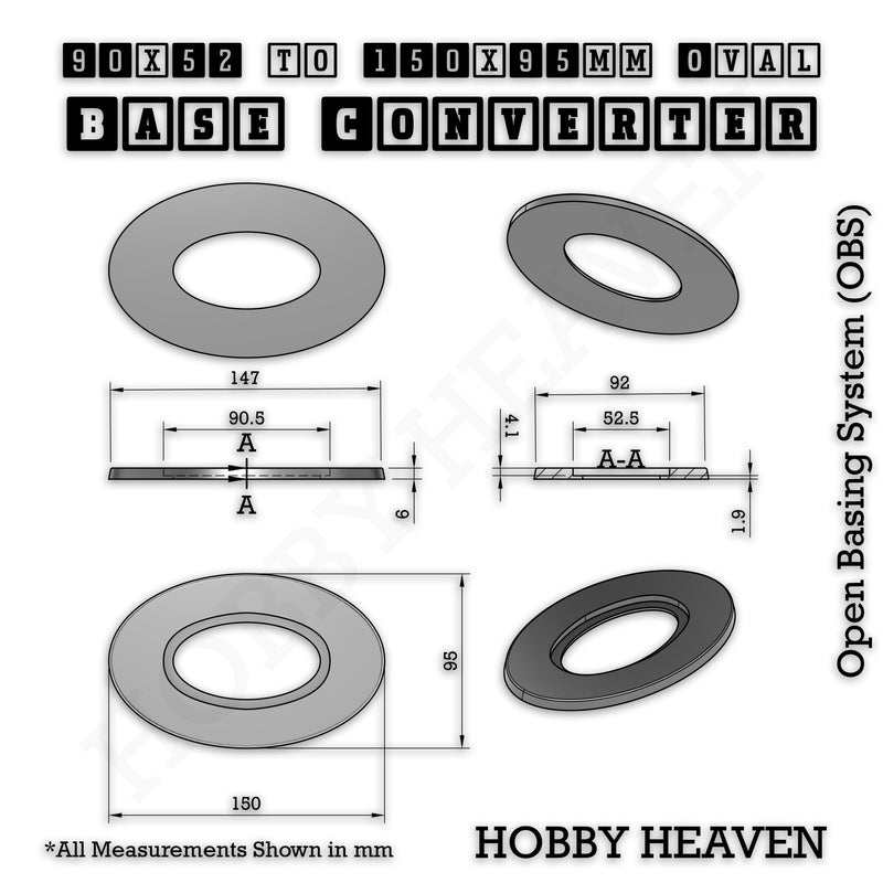 Oval To Oval Bases Size Converters 3d Print Full Range - Only-Games