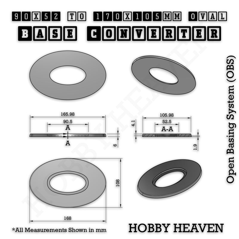 Oval To Oval Bases Size Converters 3d Print Full Range - Only-Games