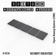 Rectangle Bases Range Sizes - 75x30mm to 125x40mm Medium Sizes 3d Print Full Range Tabletop Games - Only-Games