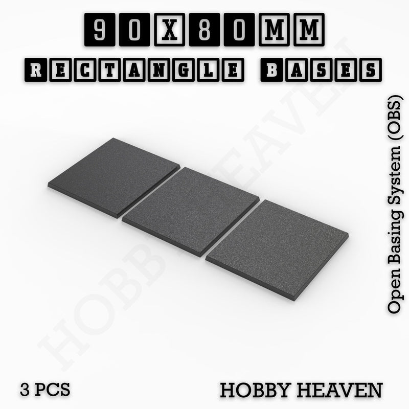 Rectangle Bases Range Sizes - 75x30mm to 125x40mm Medium Sizes 3d Print Full Range Tabletop Games - Only-Games