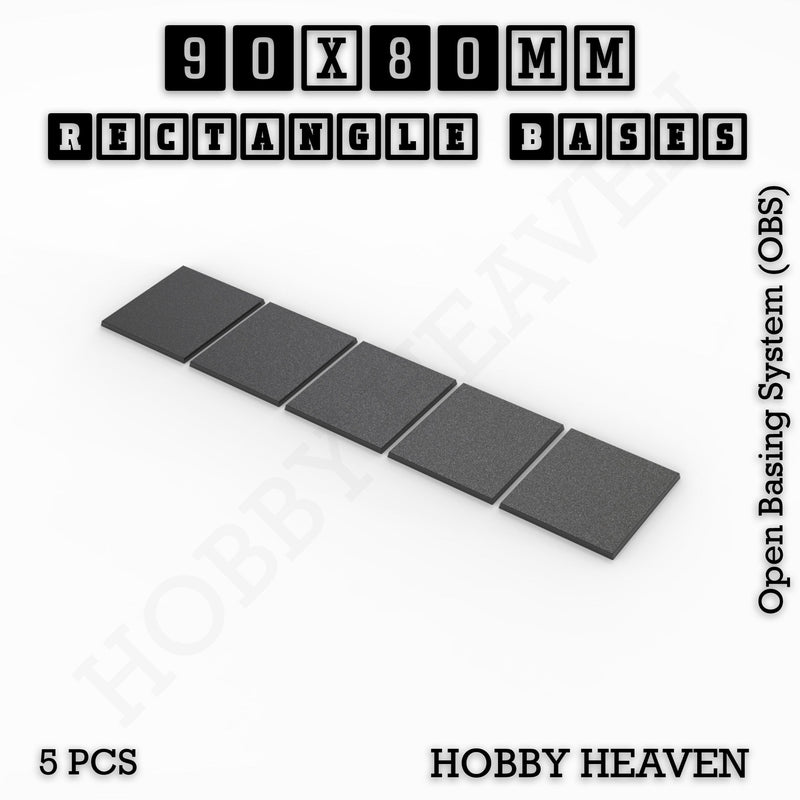 Rectangle Bases Range Sizes - 75x30mm to 125x40mm Medium Sizes 3d Print Full Range Tabletop Games - Only-Games