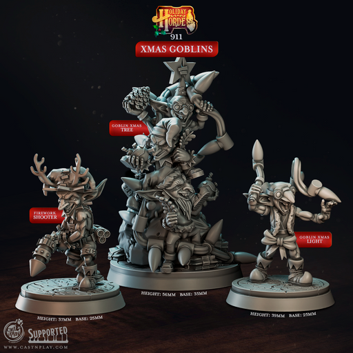 Xmas Goblins - Holiday Horde - CastNPlay - Terrain Wargaming D&D DnD 28mm 32mm 40mm 54mm - Only-Games