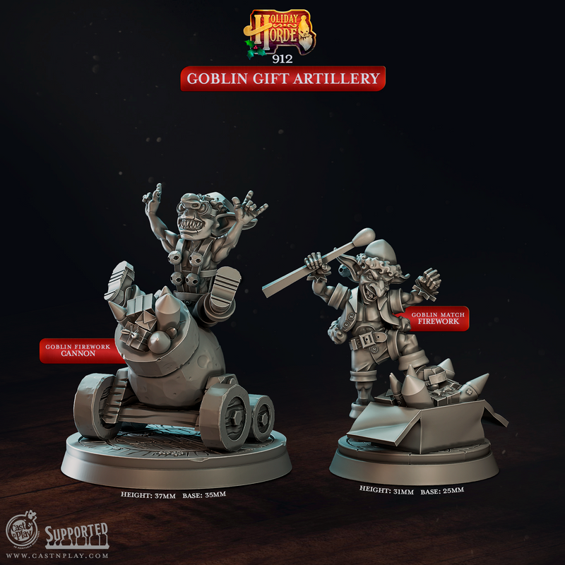 Goblin Gift Artillery - Holiday Horde - CastNPlay - Terrain Wargaming D&D DnD 28mm 32mm 40mm 54mm - Only-Games
