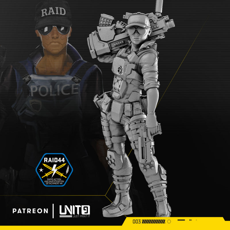 Cyberpunk police officer Lt. Justine Clevel - Only-Games