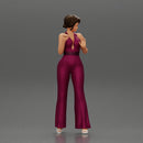 Fashion girl in catsuit and heels Leaning Against car - Only-Games