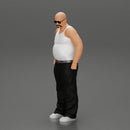 fat gangster standing with sunglasses - Only-Games