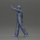 man in suit raising hand up walking - Only-Games