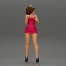 Attractive girl in mini dress and heels Leaning Against car - Only-Games