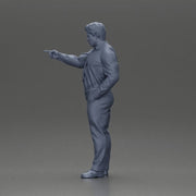 Serious businessman in a white shirt tie, and pants pointing with authority, hand in pocket - Only-Games