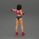 black woman in boxing gloves with curly hair ready to finish off her opponent - Only-Games