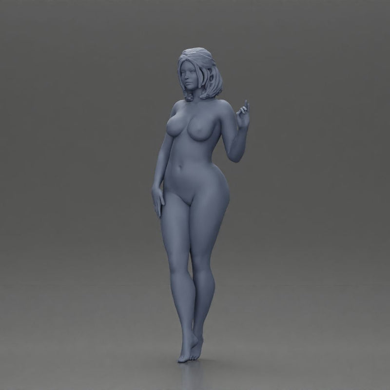 Naked girl standing and posing